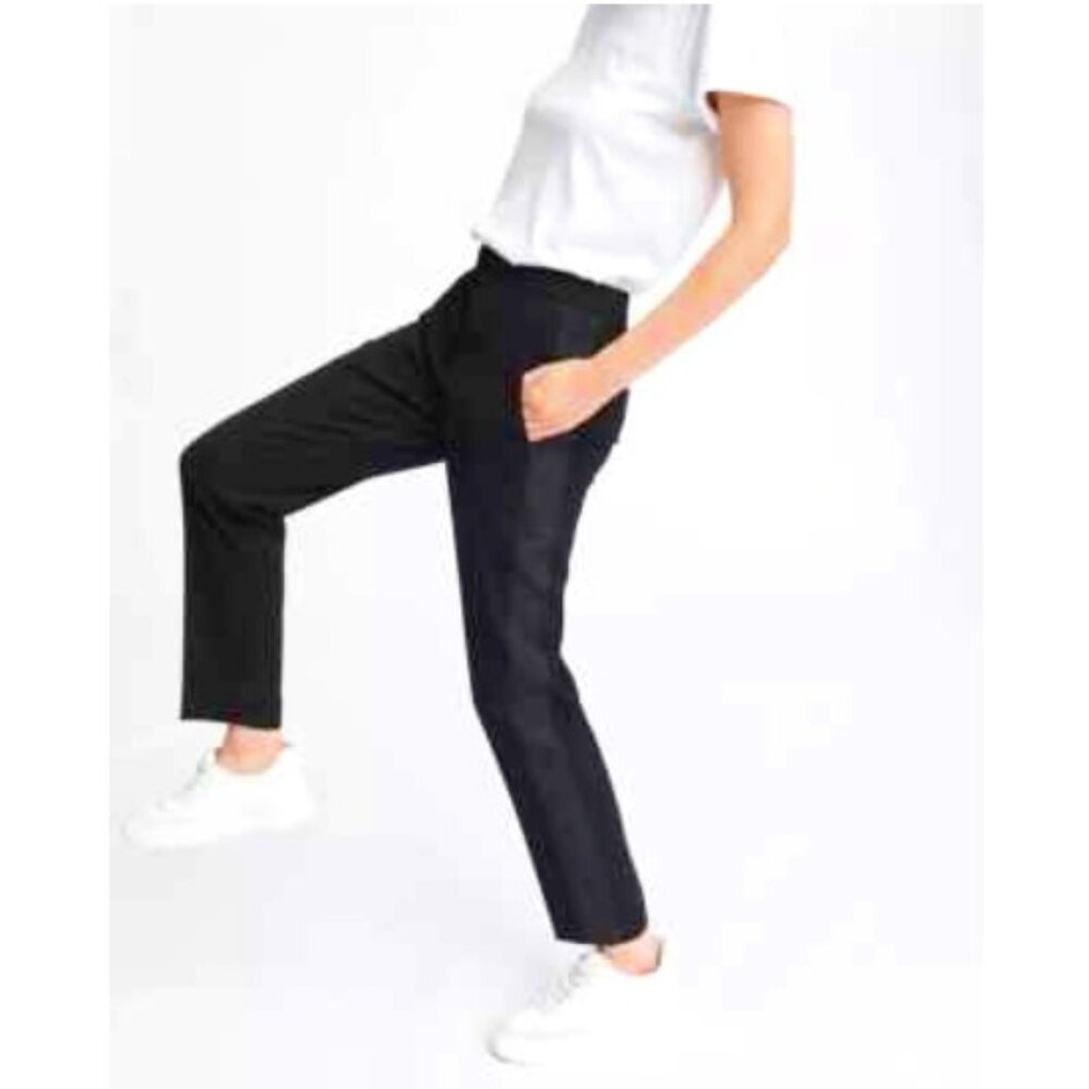 Rag & Bone Meki Crepe Blend Grosgrain Side Stripe Black pants sz 2